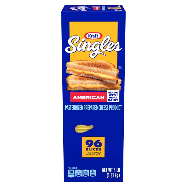 Kraft Singles American Cheese, 96 Slices, 4 lbs