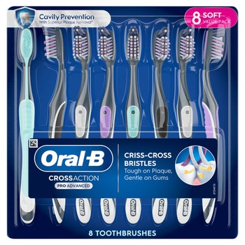 Oral-B CrossAction Advanced Soft Bristle Toothbrush, 8-pack
