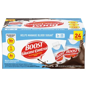 Boost Glucose Control Balanced Nutritional Drink, Rich Chocolate, 8 fl oz, 24 count