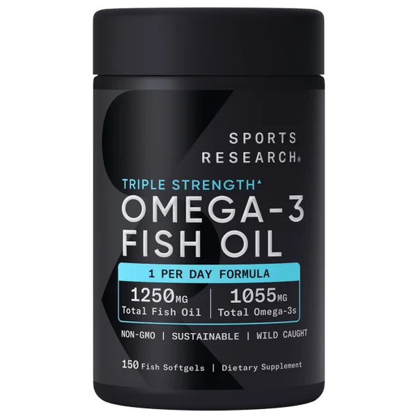 Sports Research Triple Strength Omega-3 Fish Oil, 150 Fish Softgels