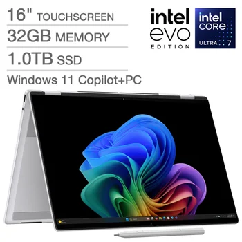 HP OmniBook 7 Flip 16" 2-in-1 AI Laptop - Intel Evo Platform Powered by Intel Core Ultra 7 258V - Copilot+ PC - 3K OLED Touchscreen - 32GB Memory - 1TB SSD - Windows 11 Home
