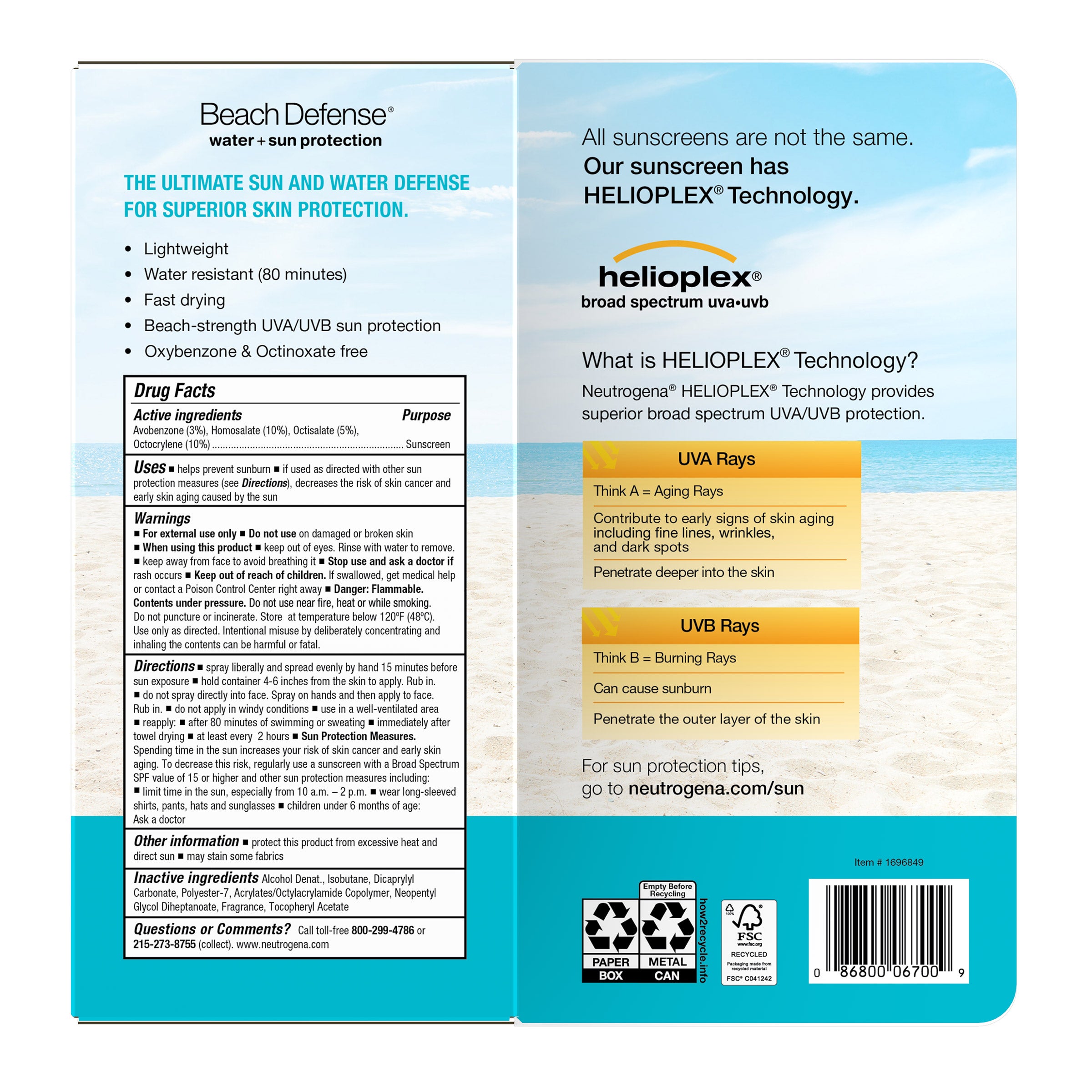 Neutrogena Beach Defense Sunscreen Spray SPF 60+