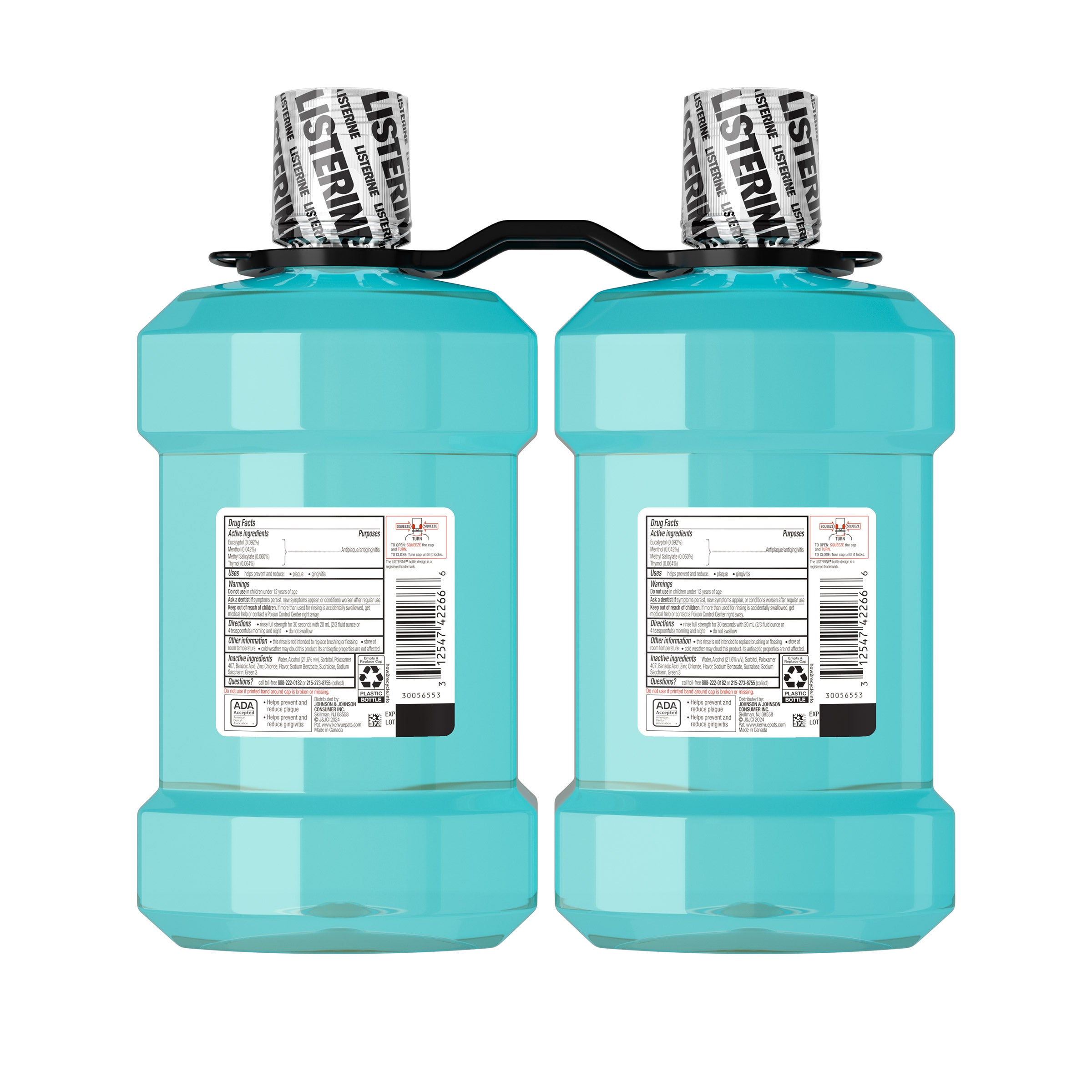 Listerine UltraClean Coolmint Mouthwash, 1.5 Liter, 2-count