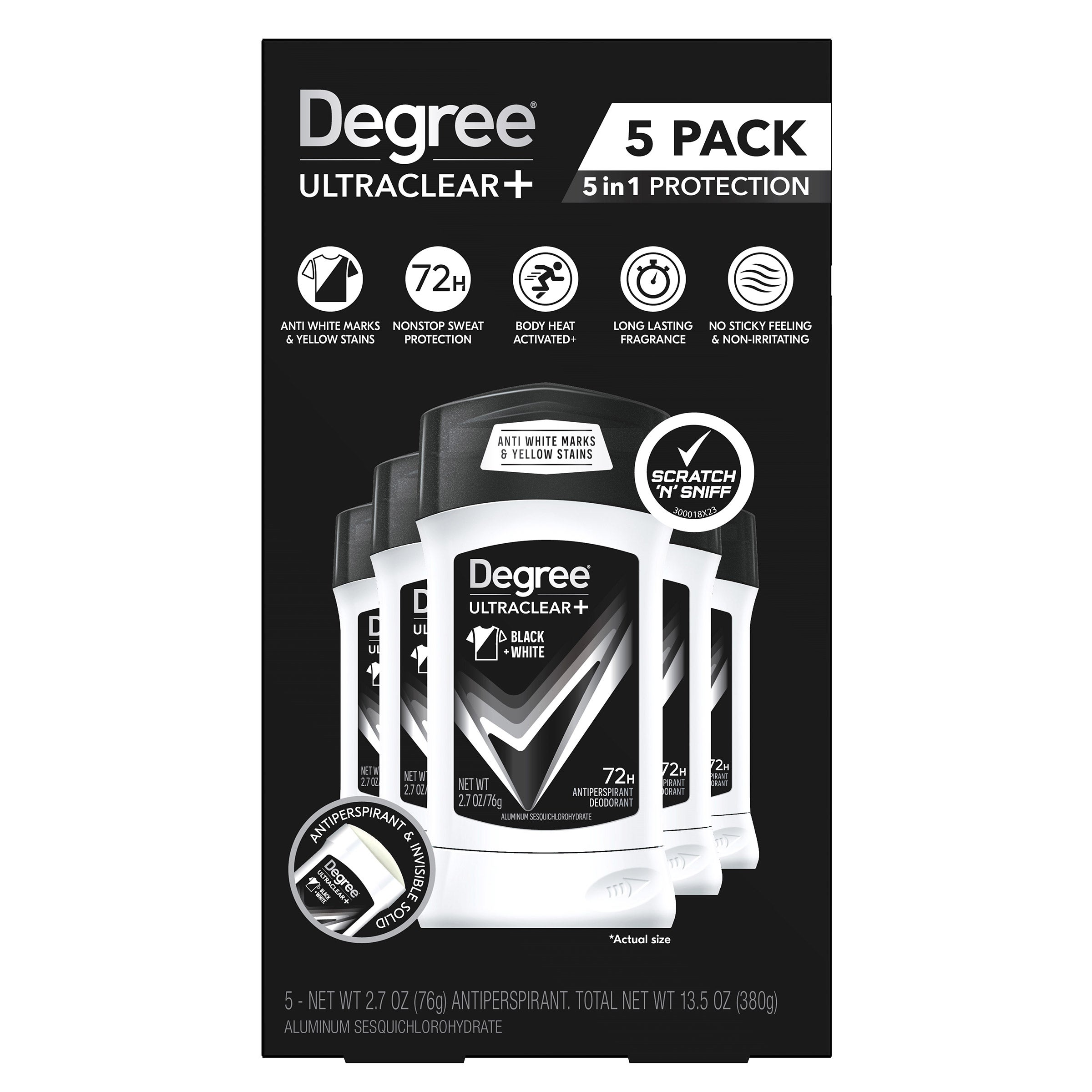 Degree Men UltraClear+ Antiperspirant Deodorant, Black & White