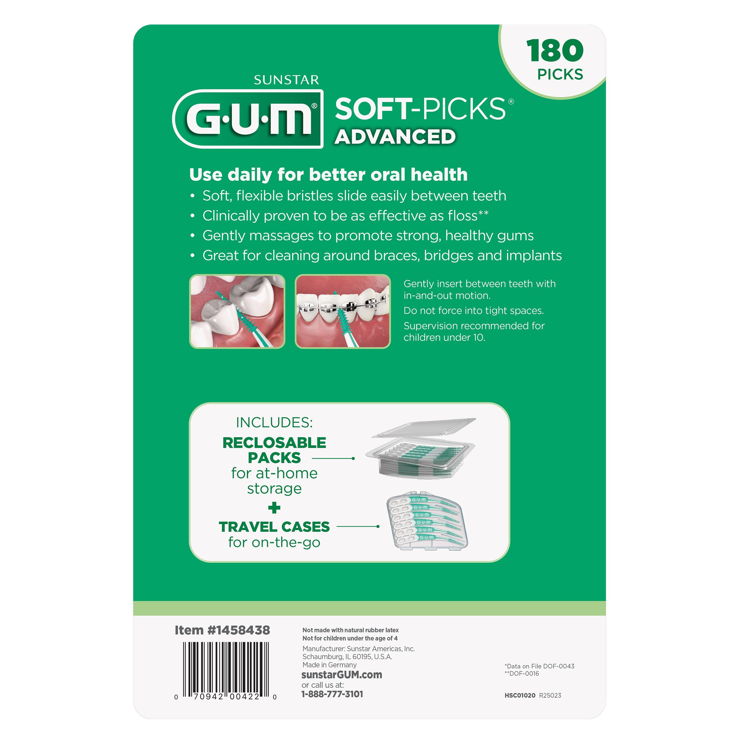 GUM Soft-Picks Advanced Mint, 180-count