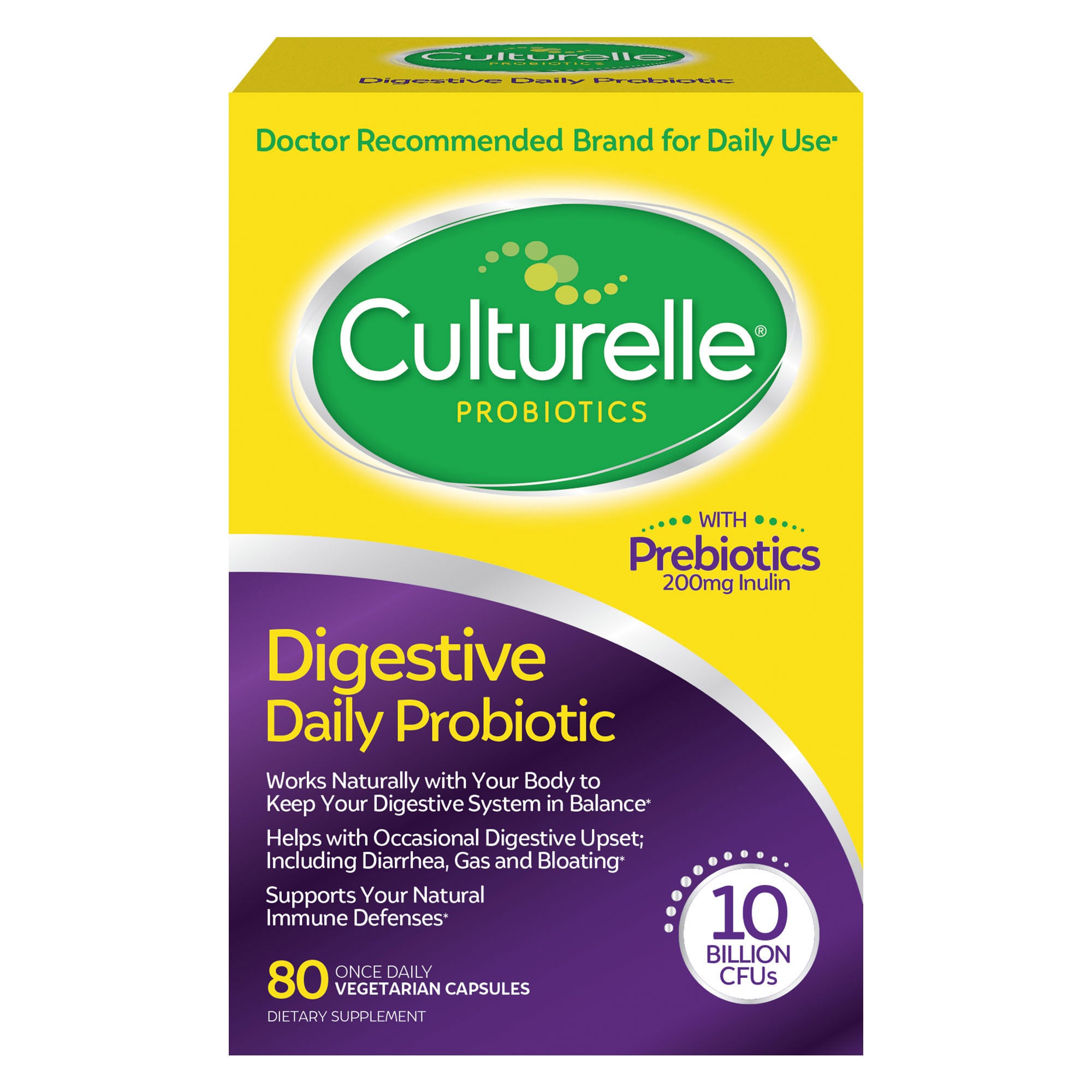 Culturelle Digestive Health Probiotic, 80 Vegetarian Capsules
