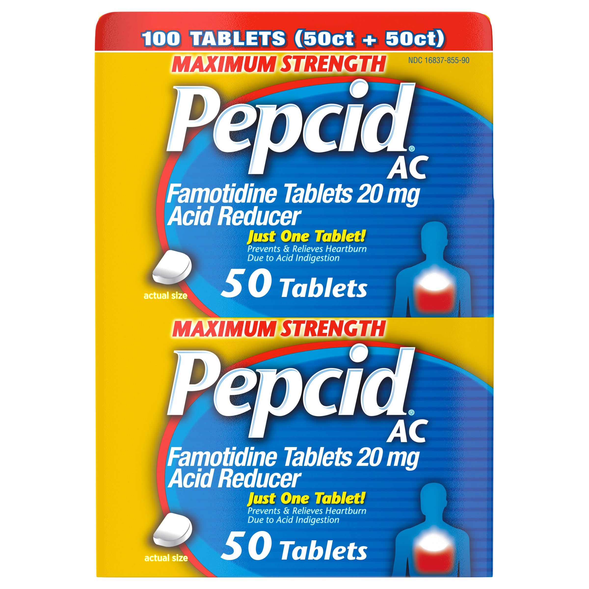 Pepcid AC Maximum Strength Famotidine 20 mg, 100 Tablets