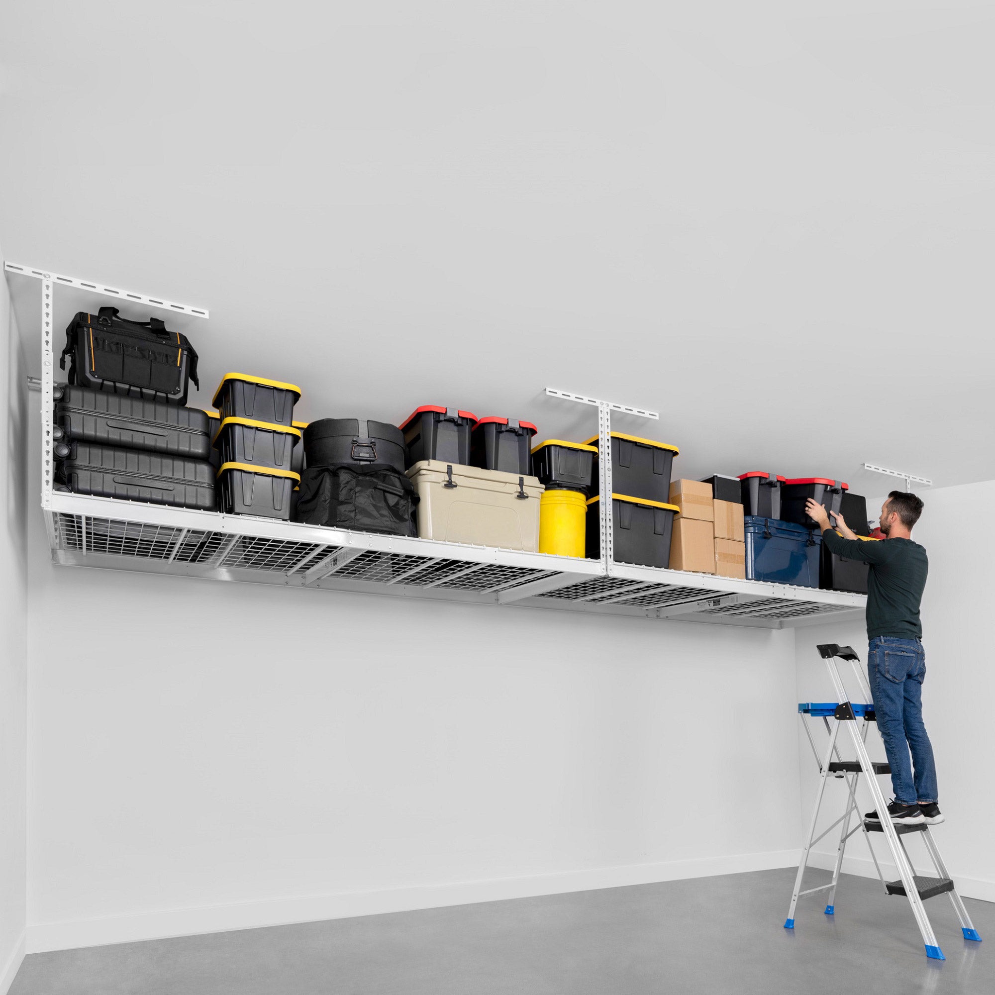 SafeRacks Overhead Garage Storage Combo Kit, Two 4 ft. x 8 ft. Racks, 18-piece Deluxe Hook Accessory Pack