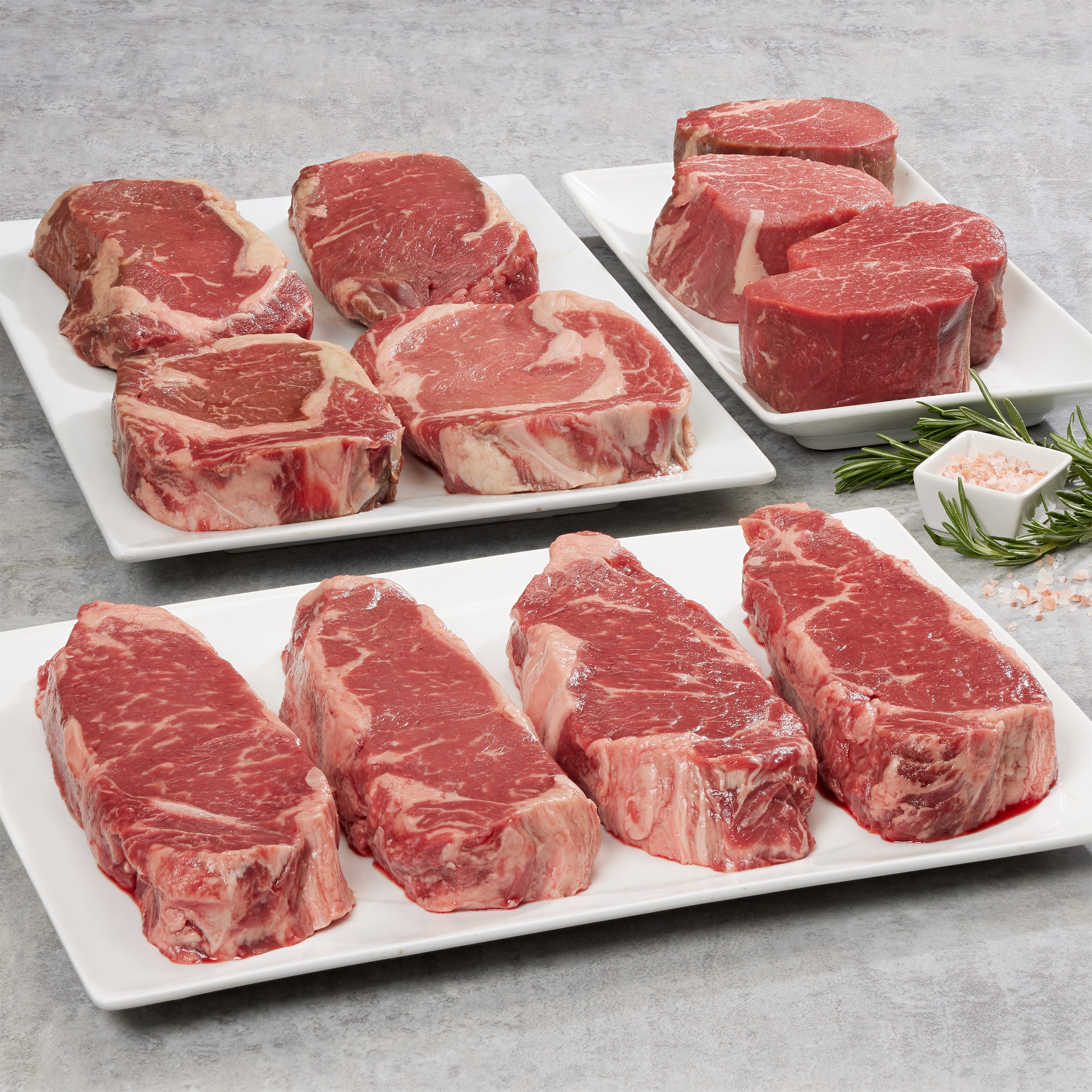Kansas City Steak Co. USDA Choice Combo Pack, 11.5 Lbs. Total, 12 Large Steaks (4 Strips, 4 Filet Mignon, 4 Ribeyes)