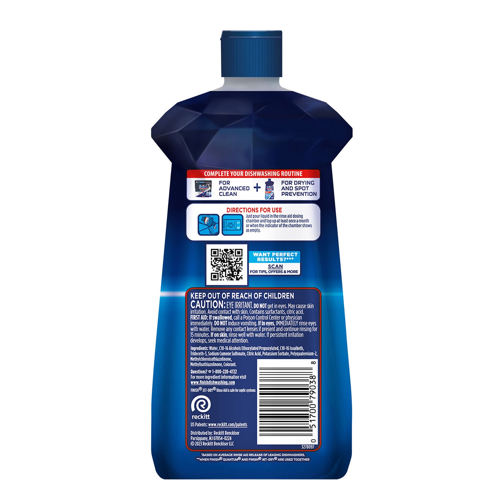 Finish Jet-Dry Ultra Dishwasher Rinse Aid, 38 fl oz