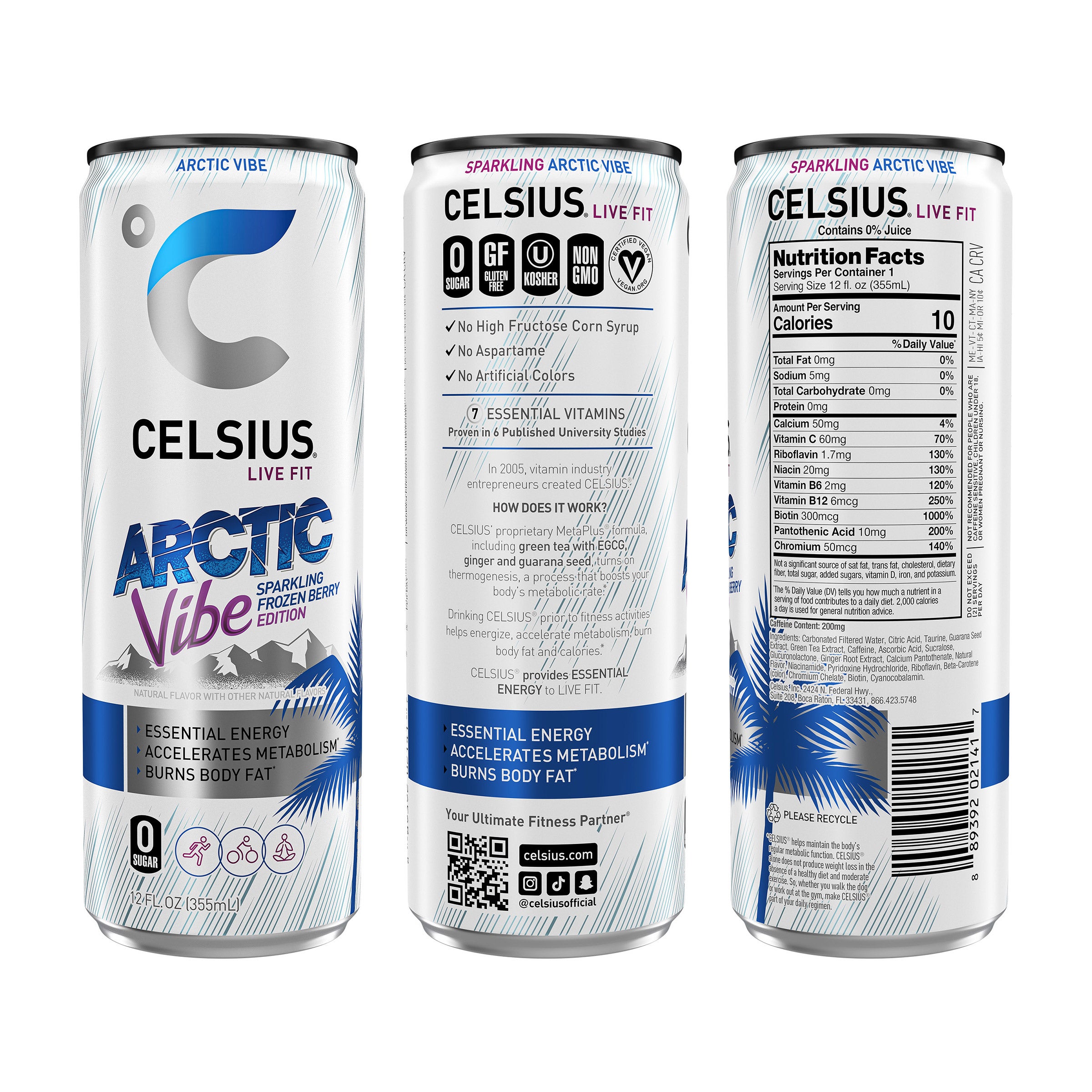 Celsius Sparkling Energy Drink, Variety Pack, 12 fl oz, 18-count