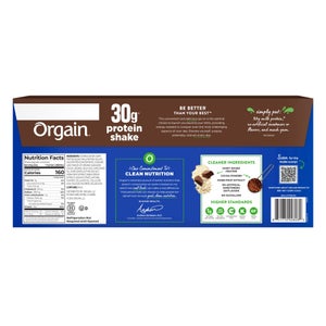 Orgain 30g Milk Protein Shake, Chocolate Fudge, 11 fl oz, 18-pack