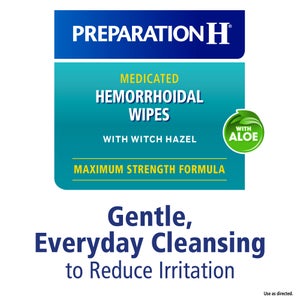 Preparation H Medicated Hemorrhoidal Wipes, 180 Wipes