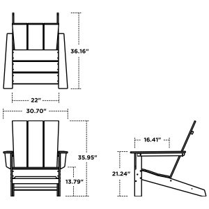 POLYWOOD Long Beach Modern Adirondack Chair