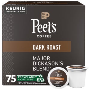 Peet's Coffee Major Dickason's Blend K-Cup Pod, 75-count