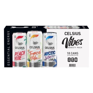 Celsius Sparkling Energy Drink, Variety Pack, 12 fl oz, 18-count