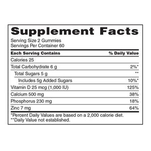 Kirkland Signature Calcium 500 mg with D3 & Zinc, 240 Adult Gummies