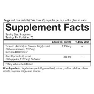 youtheory Turmeric Healthy Inflammation Support 2250 mg, 210 Vegetarian Capsules
