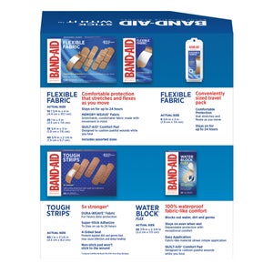 Band-Aid Adhesive Bandages, Assorted, 198-count