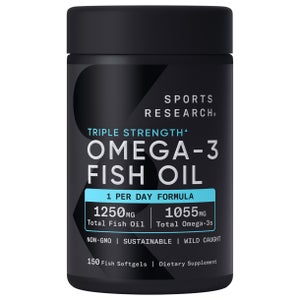 Sports Research Triple Strength Omega-3 Fish Oil, 150 Fish Softgels