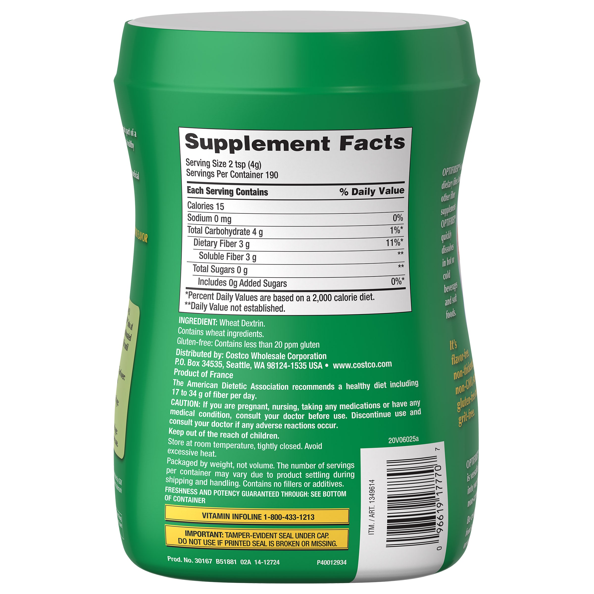 Kirkland Signature OPTIFIBER, 26.8 Ounces 190 Servings