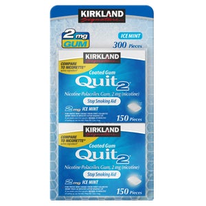 Kirkland Signature Quit 2 mg. or 4 mg. Ice Mint Gum, 300 Pieces
