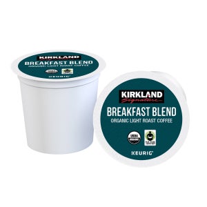 Kirkland Signature Coffee Organic Breakfast Blend K-Cup Pod, 120-count