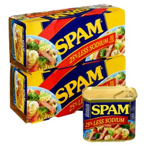 SPAM, 25% Less Sodium, 12 oz, 8-Count