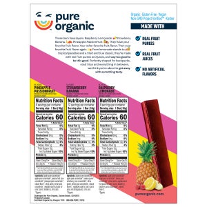 Pure Organic Layered Fruit Bars, Variety Pack,  0.63 oz, 28-count