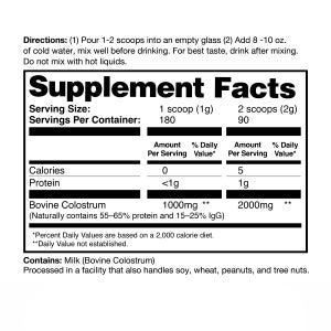 Zena Nutrition Pure Colostrum, 2000 mg