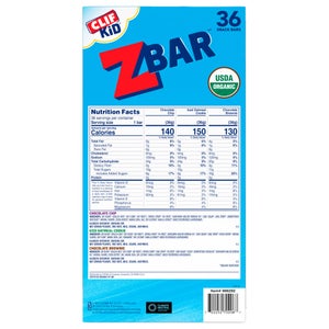 Clif Kid ZBar Organic Granola Bar, Variety Pack, 1.27 oz, 36-count
