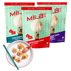 Mila Variety Pack - Xiao Long Bao Soup Dumplings - 50 Dumplings Per Bag, 3 Bags Total