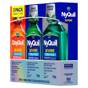 Vicks Severe DayQuil and NyQuil Cough, Cold & Flu Relief Liquid, 36 Fluid Ounces