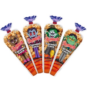 Popcornopolis Halloween Monster 2.2 oz  Caramel Corn Mini Cones, 24 count