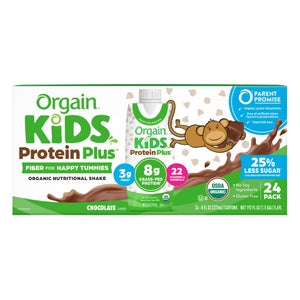 Orgain USDA Organic Kids Nutritional Protein Shake, Chocolate, 8 fl oz, 24-pack