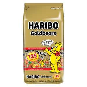 Haribo Goldbears Gummi Candy, Mini Bags, 0.4 oz, 125-count