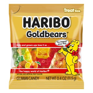 Haribo Goldbears Gummi Candy, Mini Bags, 0.4 oz, 125-count