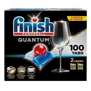 Finish Powerball Quantum Dishwasher Detergent Tabs, 100-count