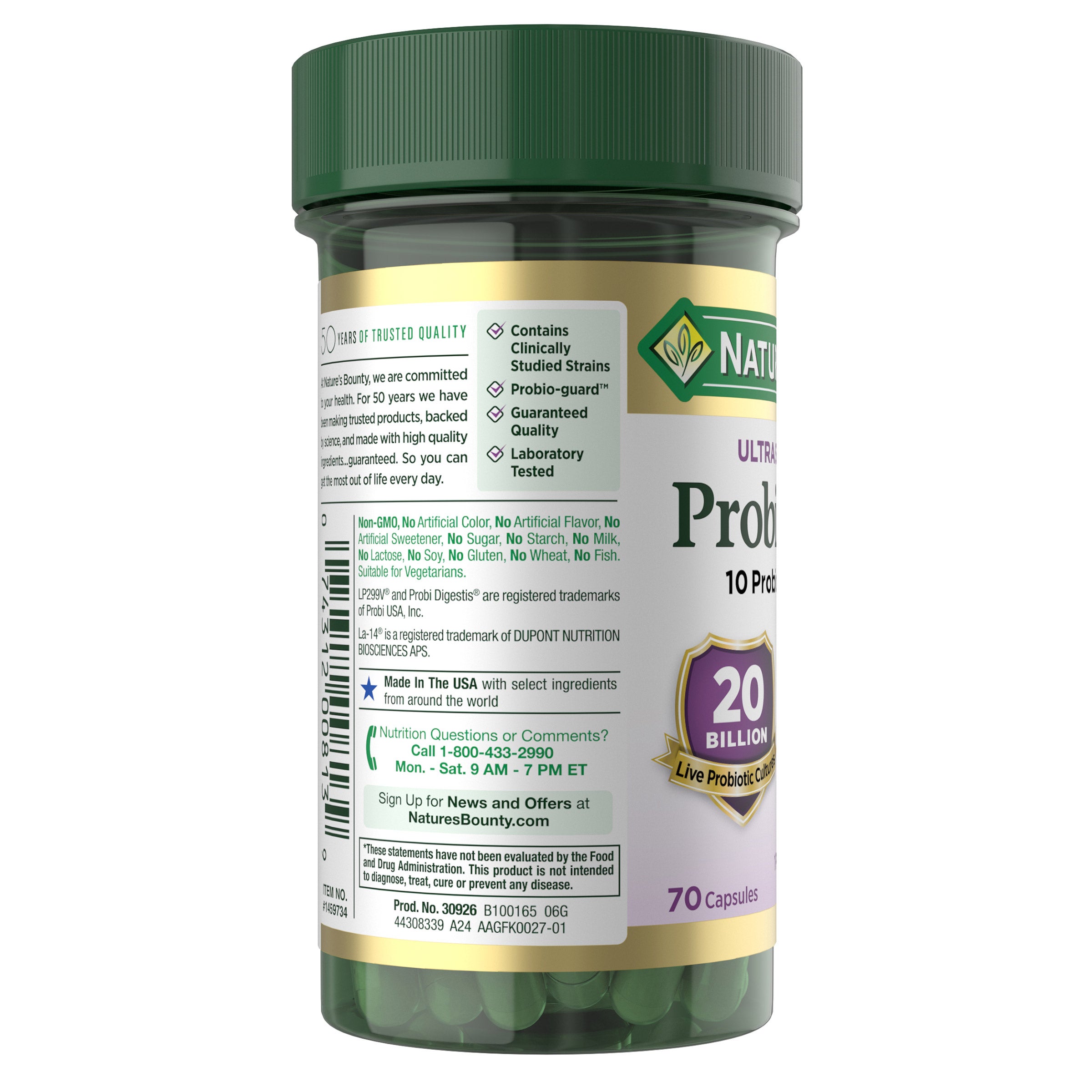 Nature's Bounty Ultra Strength Probiotic 10, 70 Capsules