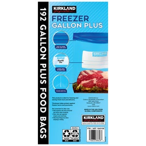 Kirkland Signature Gallon Plus Freezer Bags, 192-count