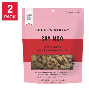 Bocce's Say Moo Soft & Chewy Dog Treat 2 lbs, 2-pack