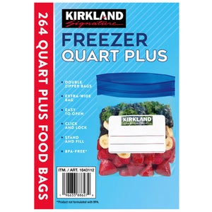 Kirkland Signature Freezer Quart Plus Bags, 264-count
