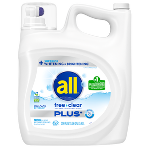 All Free & Clear Plus+ Liquid Laundry Detergent, 160 Loads, 200 fl oz