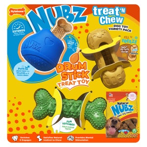 Nylabone NUBZ Treat N' Chew Dog Toy Variety Pack, 3-count