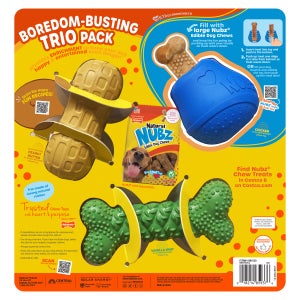 Nylabone NUBZ Treat N' Chew Dog Toy Variety Pack, 3-count