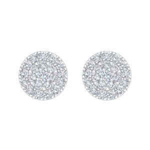 Round Brilliant 1.00 ctw VS2 Clarity, I Color Diamond 14kt White Gold Earrings