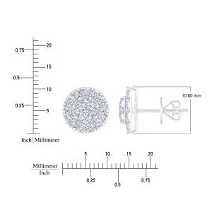 Round Brilliant 1.00 ctw VS2 Clarity, I Color Diamond 14kt White Gold Earrings