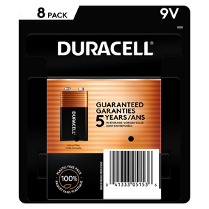 Duracell 9V Alkaline Batteries, 8-count
