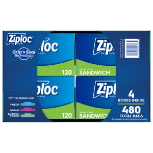 Ziploc Seal Top Bag, Sandwich, 480-count
