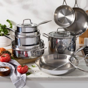 Henckels Tri-Ply Clad Stainless Steel 12-piece Cookware Set